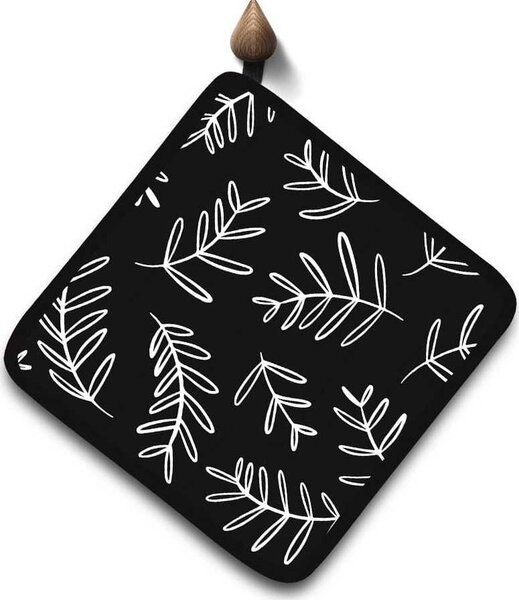 Kuchyňská podložka NATURE 20x20 cm - Větvičky - černá