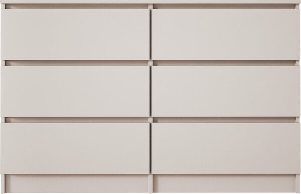 Komoda, 6 zásuvek, kašmír, 120 x 78 x 39 cm