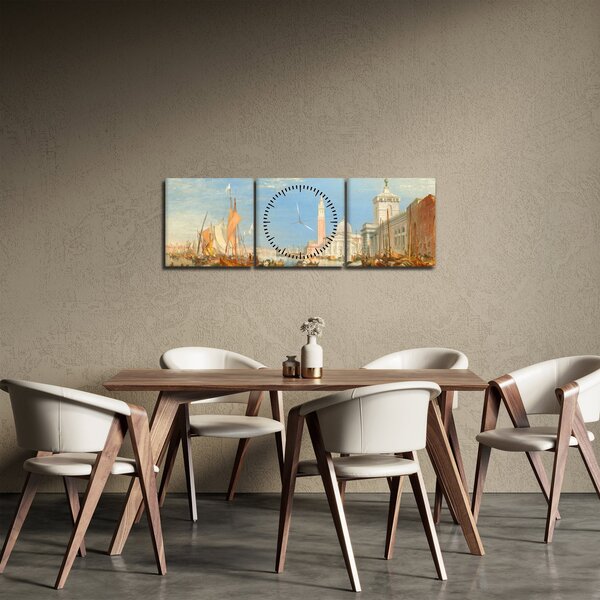Obraz - Joseph Mallord William Turner, Venice the Dogana and San Giorgio Maggiore, reprodukce (s hodinami) (90x30 cm)