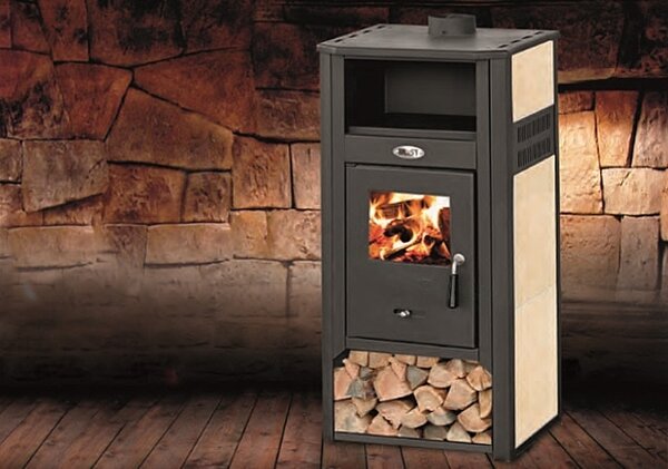 Krbová kamna BLIST AMBASADOR S Ceramic, 9,4 kW, krémová