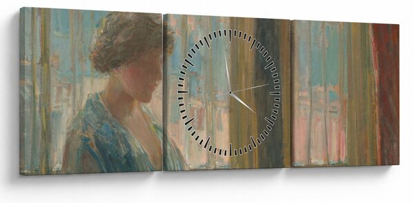 Obraz - Childe Hassam, The New York Window, reprodukce (s hodinami) (90x30 cm)