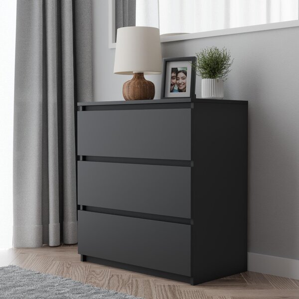 Komoda ComfortCove 60x77x37 cm černá - se zásuvkami, prostorná, snadno sestavitelná