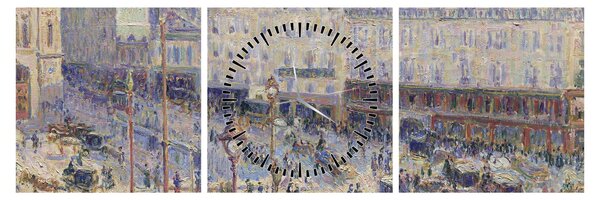 Obraz - Camille Pissarro, The Place du Havre, reprodukce (s hodinami) (90x30 cm)