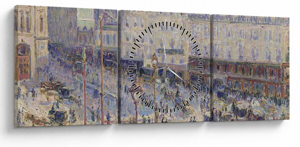 Obraz - Camille Pissarro, The Place du Havre, reprodukce (s hodinami) (90x30 cm)