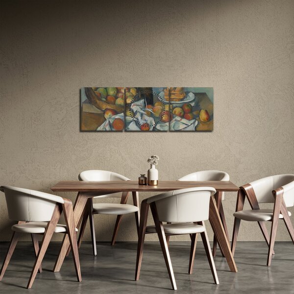 Obraz - Paul Cezanne, The Basket of Apples, reprodukce (s hodinami) (90x30 cm)