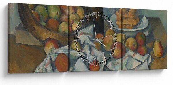 Obraz - Paul Cezanne, The Basket of Apples, reprodukce (s hodinami) (90x30 cm)