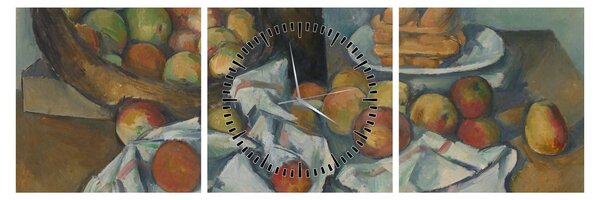 Obraz - Paul Cezanne, The Basket of Apples, reprodukce (s hodinami) (90x30 cm)