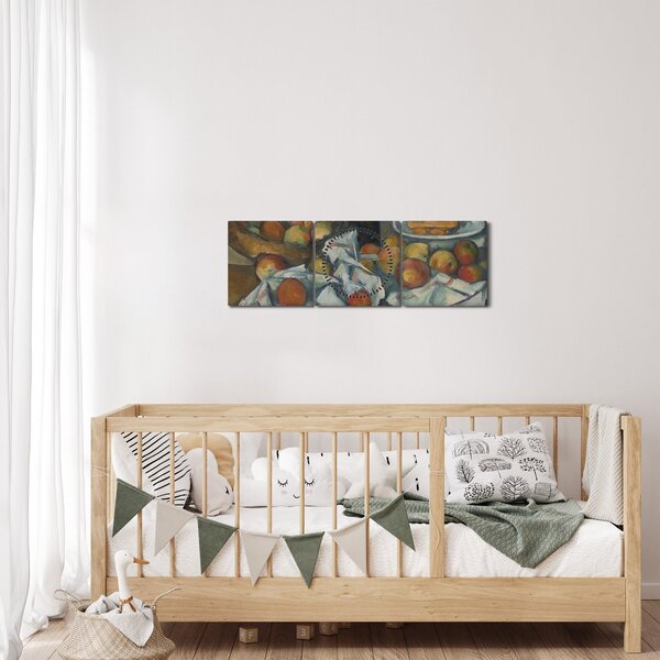 Obraz - Paul Cezanne, The Basket of Apples, reprodukce (s hodinami) (90x30 cm)