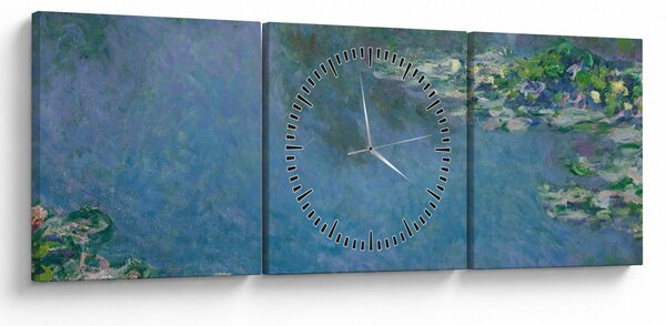 Obraz - Claude Monet, Water Lilies, reprodukce (s hodinami) (90x30 cm)