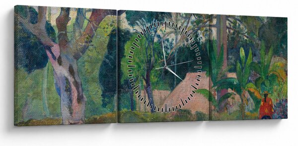 Obraz - Paul Gauguin, Te raau rahi (The Big Tree), reprodukce (s hodinami) (90x30 cm)