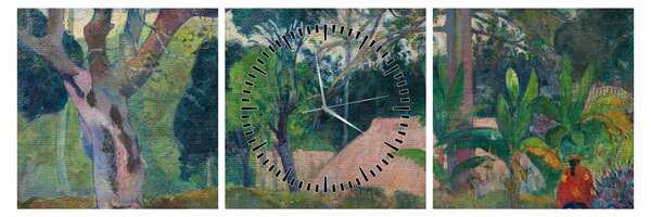 Obraz - Paul Gauguin, Te raau rahi (The Big Tree), reprodukce (s hodinami) (90x30 cm)