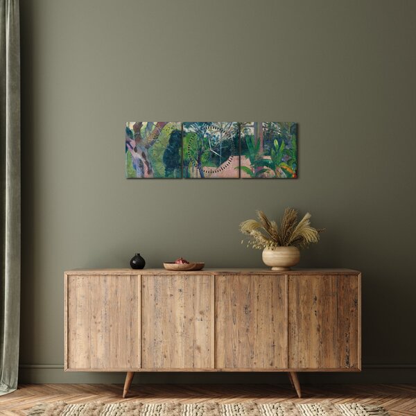 Obraz - Paul Gauguin, Te raau rahi (The Big Tree), reprodukce (s hodinami) (90x30 cm)
