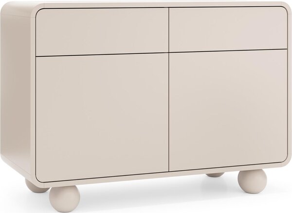 Komoda, prádelník KAMLOOPS KSZ108 - Kašmír - zaoblená - 2 zásuvky - šířka 108 cm, výška 75 cm, hloubka 39 cm
