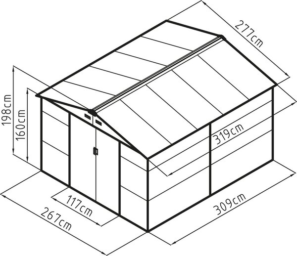 Zahradní domek G21 GAH 884 - 277 x 319 cm, zelený