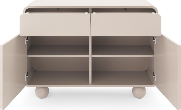 Komoda, prádelník KAMLOOPS KSZ108 - Kašmír - zaoblená - 2 zásuvky - šířka 108 cm, výška 75 cm, hloubka 39 cm