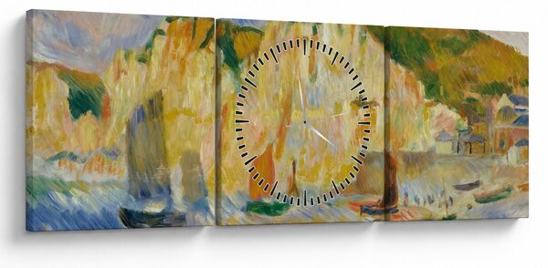 Obraz - Auguste Renoir, Sea and Cliffs, reprodukce (s hodinami) (90x30 cm)