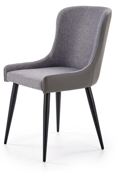 Židle K333 černý kov / světlý popelová látka, tmavý popelová ekokůže