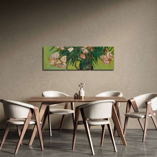 Obraz - Vincent van Gogh, Oleanders, reprodukce (s hodinami) (90x30 cm)