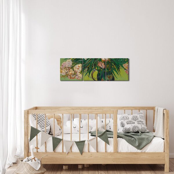 Obraz - Vincent van Gogh, Oleanders, reprodukce (s hodinami) (90x30 cm)