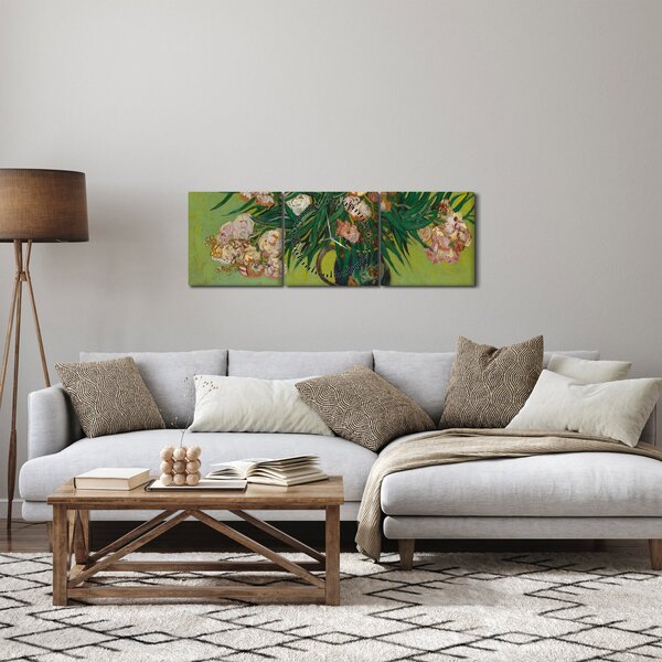 Obraz - Vincent van Gogh, Oleanders, reprodukce (s hodinami) (90x30 cm)