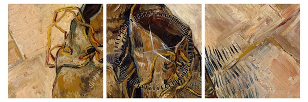 Obraz - Vincent van Gogh, Shoes, reprodukce (s hodinami) (90x30 cm)