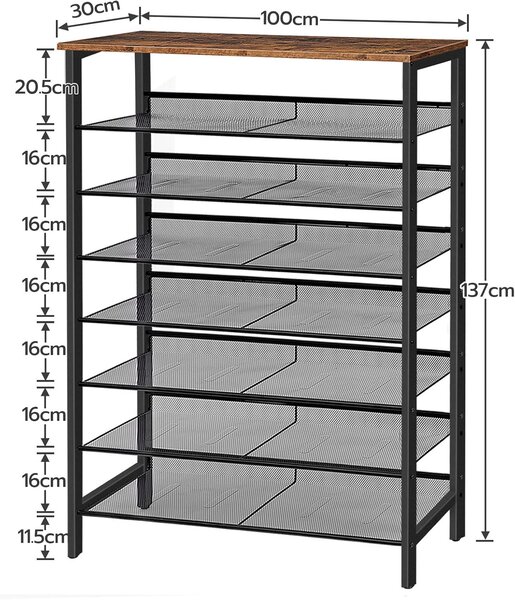 Botník Vasagle Grego 100 cm černý/hnědý