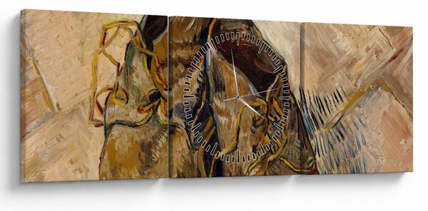 Obraz - Vincent van Gogh, Shoes, reprodukce (s hodinami) (90x30 cm)