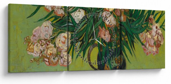 Obraz - Vincent van Gogh, Oleanders, reprodukce (s hodinami) (90x30 cm)