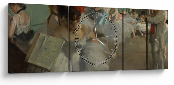 Obraz - Edgar Degas, The Dance Class, reprodukce (s hodinami) (90x30 cm)