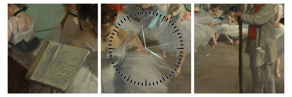 Obraz - Edgar Degas, The Dance Class, reprodukce (s hodinami) (90x30 cm)