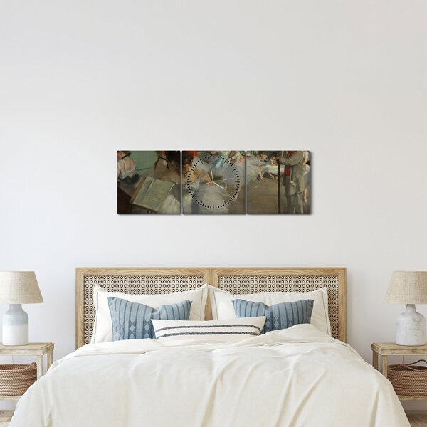 Obraz - Edgar Degas, The Dance Class, reprodukce (s hodinami) (90x30 cm)
