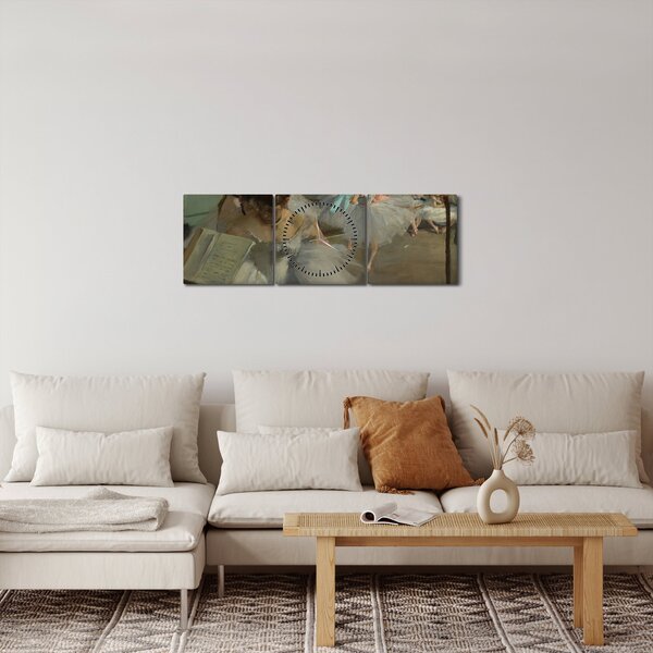 Obraz - Edgar Degas, The Dance Class, reprodukce (s hodinami) (90x30 cm)