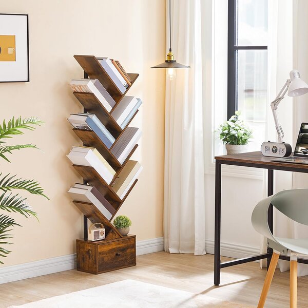 VASAGLE Designová knihovna Marelo 135 cm hnědá