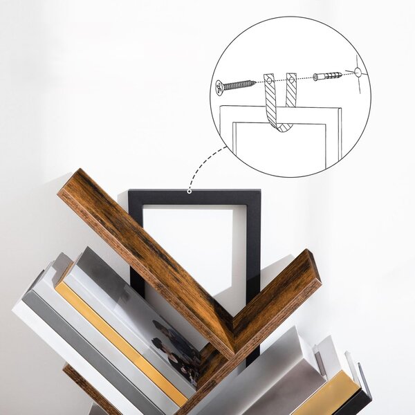 VASAGLE Designová knihovna Marelo 135 cm hnědá
