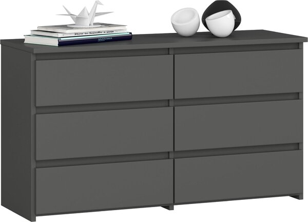 BDW, komoda, 6 zásuvek, 100x57, skříň, příborník, šedá barva