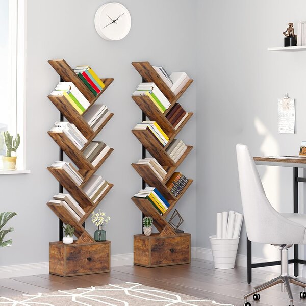 VASAGLE Designová knihovna Marelo 135 cm hnědá
