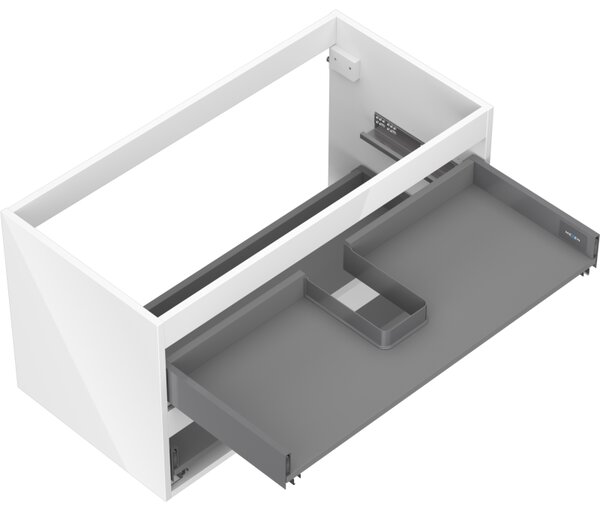 Mexen Box-A, závěsná skříňka 90 cm, 2 zásuvky, bílá lesklá, 91AX0-0900-470-2-00
