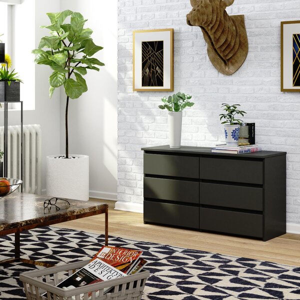 BDW, komoda, 6 zásuvek, 100x57, skříň, příborník, šedá barva