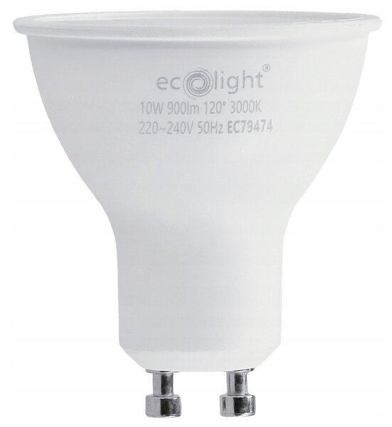 LED žárovka GU10 - 10W - 900lm - teplá bílá ECOLIGHT
