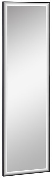 HOMCOM Nástěnné Zrcadlo 120L x 35W cm - Nátěr proti rozbití, Dodávaný instalační systém - Rám z černé hliníkové slitiny | Aosom