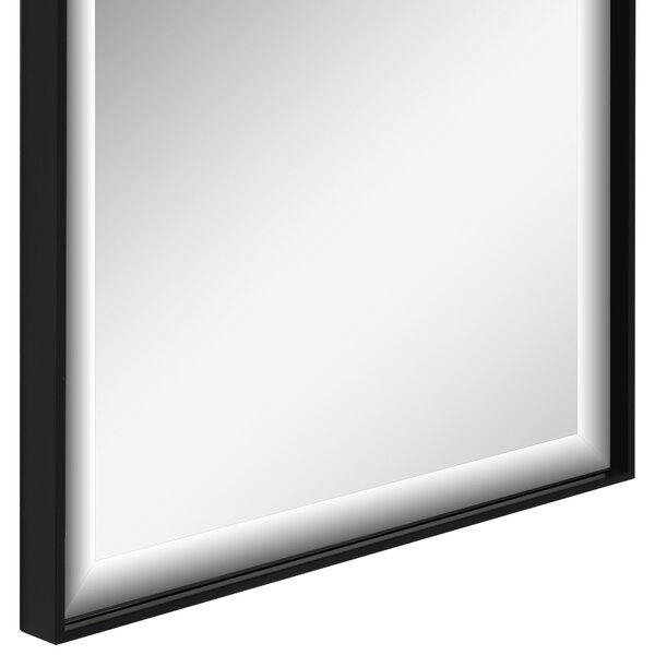 HOMCOM Nástěnné Zrcadlo 120L x 35W cm - Nátěr proti rozbití, Dodávaný instalační systém - Rám z černé hliníkové slitiny | Aosom