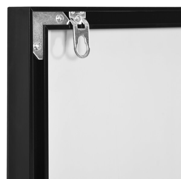 HOMCOM Nástěnné Zrcadlo 120L x 35W cm - Nátěr proti rozbití, Dodávaný instalační systém - Rám z černé hliníkové slitiny | Aosom