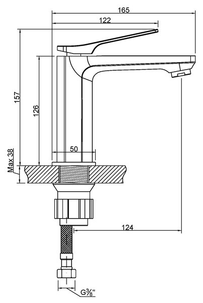 Invena Neri bidetová baterie stojící černá BB-01-004