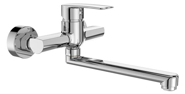 Mereo, Mereo Dřezová nástěnná baterie, Pego, 150 mm, s ramínkem plochým rovným 160 mm, chrom, MER-CB30202P