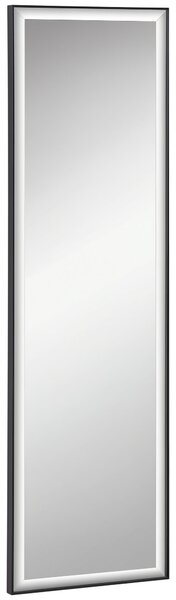 HOMCOM Nástěnné Zrcadlo 120L x 35W cm - Nátěr proti rozbití, Dodávaný instalační systém - Rám z černé hliníkové slitiny | Aosom