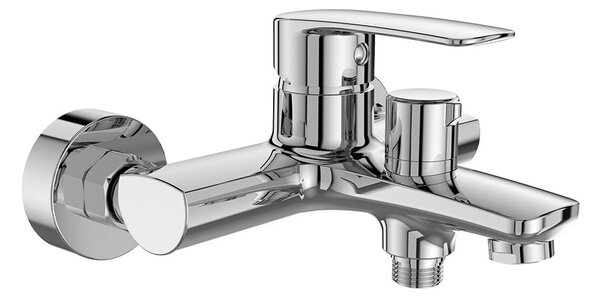 Mereo, Mereo Vanová nástěnná baterie, Pego, 150 mm, s keramickým přepínačem, bez příslušenství, chrom, MER-CB90104P