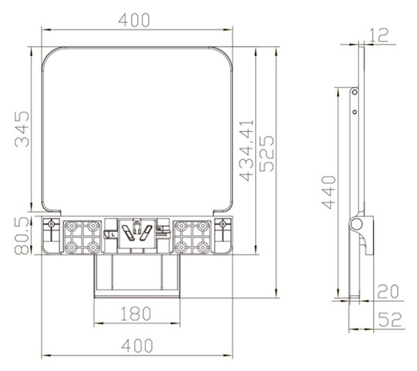 Mereo, Mereo Sedátko do sprchy s podpůrnou nohou, duroplast, bílé, MER-CSS121P