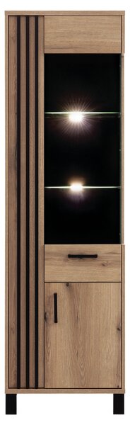 Vitrína Neo NE5 (L) (dub evoke + černá matná)