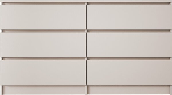 Komoda, 6 zásuvek, kašmír, 138 x 79 x 39 cm