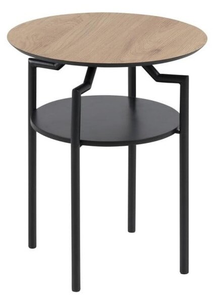 Černo-hnědý odkládací stolek Actona Goldington, ⌀ 45 cm